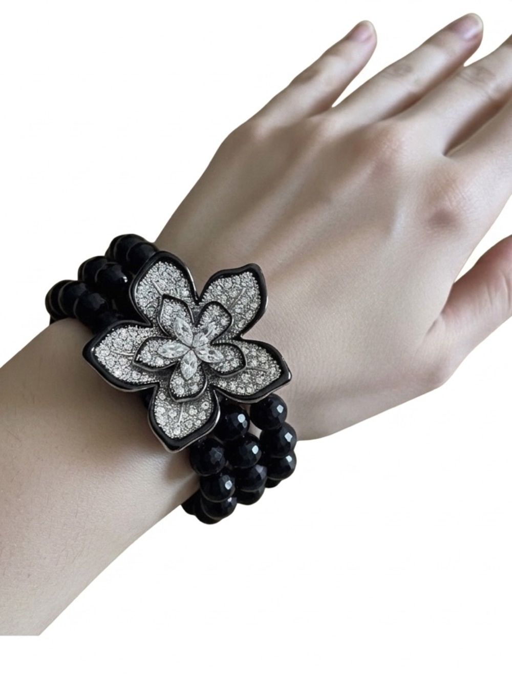 NWT WA Studios Multi-strand Floral Crystal Bracelet